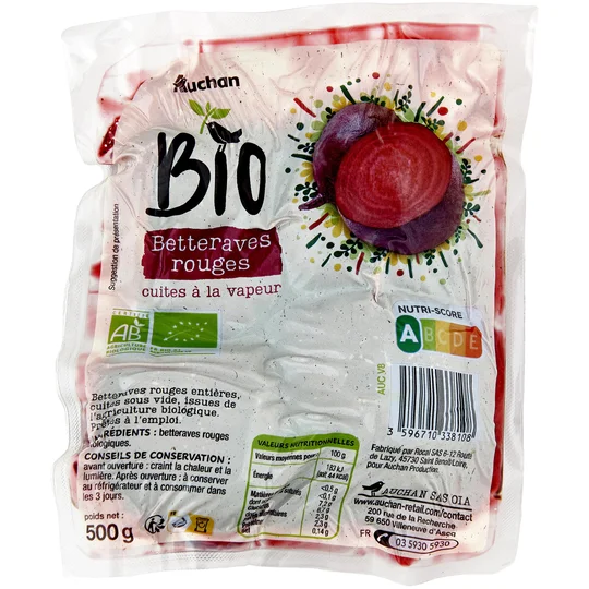 Betteraves rouges entières cuites bio