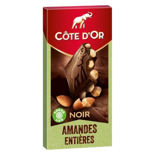 Chocolat noir amandes entières