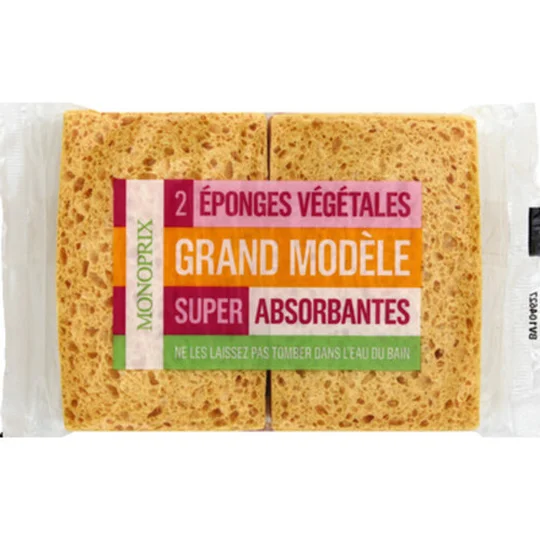 Eponges végétales grand modèle super absorbantes