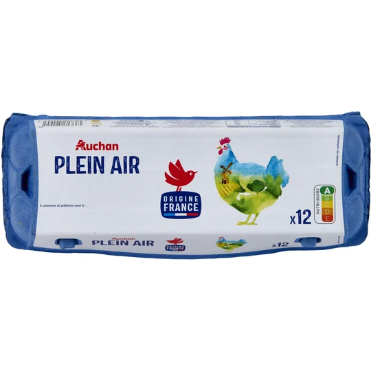 Oeufs de poules élevées en plein air sans OGM