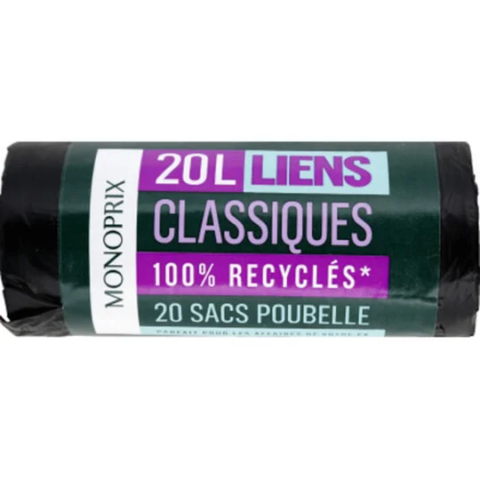 Sacs poubelle 20L liens classiques