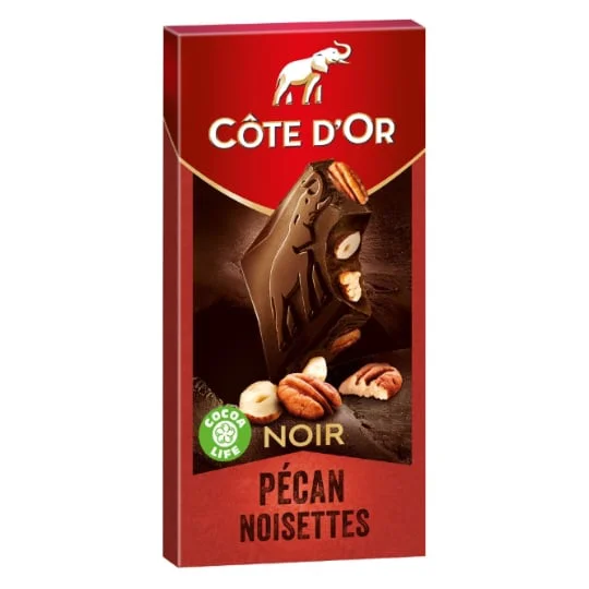 Chocolat noir aux noix de pécan et aux noisettes