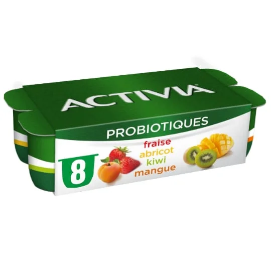 Yaourt aux fruits bifidus fraise abricot kiwi mangue