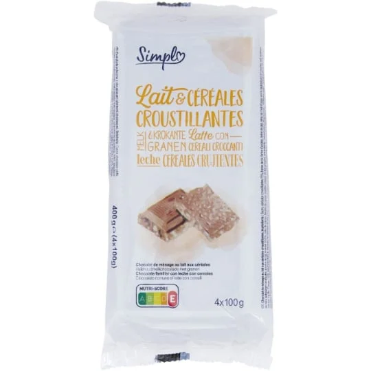 Chocolat lait & céréales croustillantes