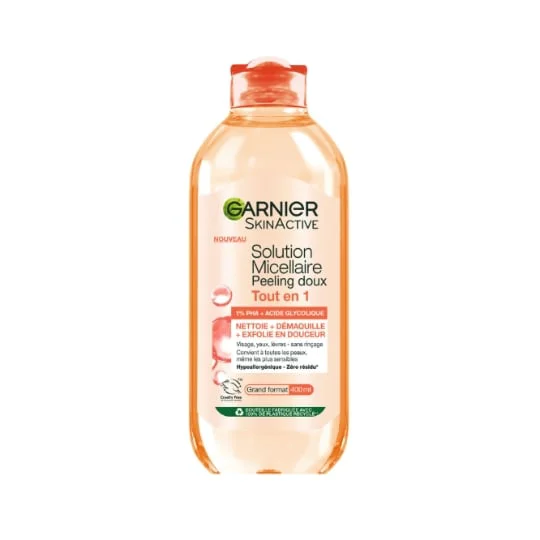 Eau Micellaire Peeling Doux Tout En 1 Nettoie + Démaquille + Exfolie En Douceur