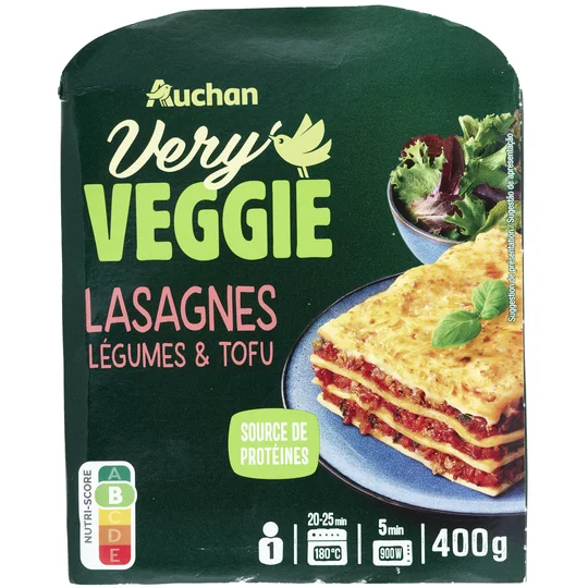 Lasagnes végétal aux légumes et tofu sans couverts