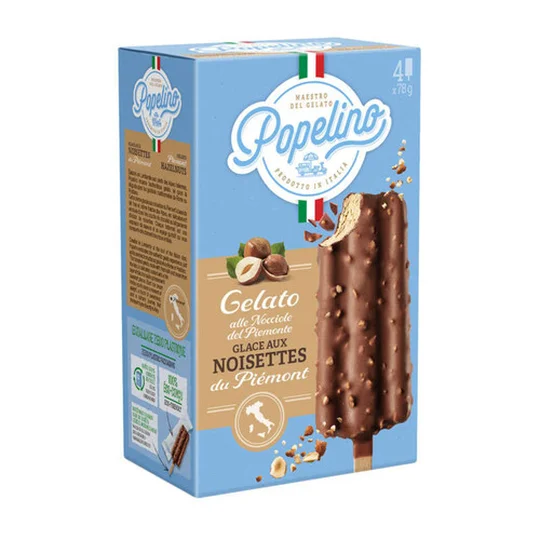 Popelino Bâtonnet noisette du Piémont enrobage chocolat noisette