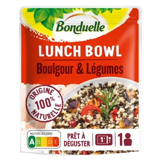 Plat cuisiné lunch bowl au boulgour et légumes