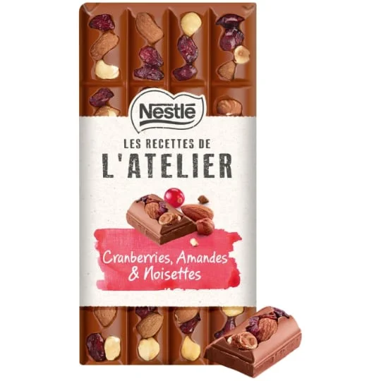 Chocolat au lait cranberries et amandes