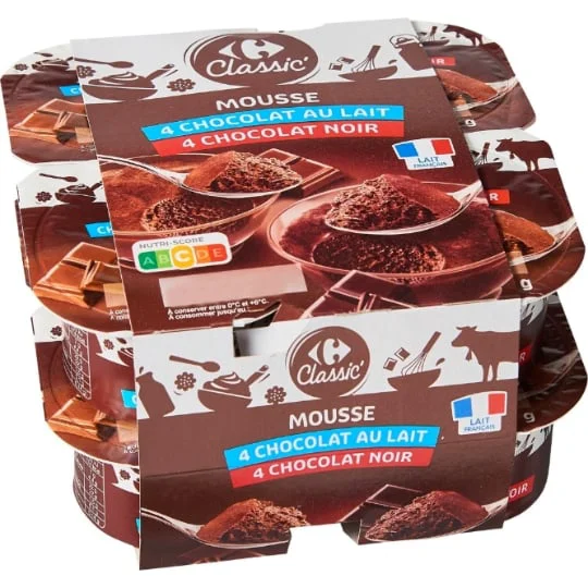 Mousse chocolat au lait et noir