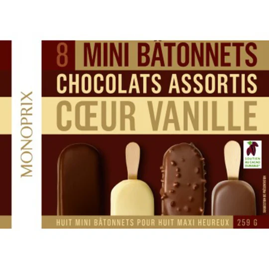 Mini Bâtonnet Vanille Chocolat x8