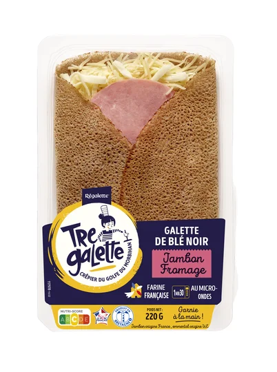 Galette garnie jambon fromage