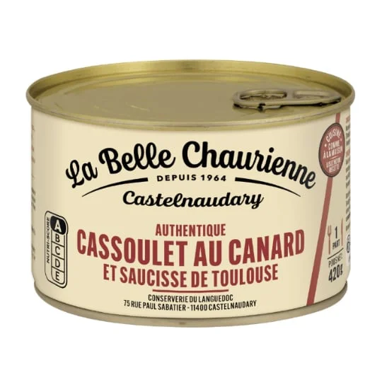 Plat cuisiné cassoulet au canard