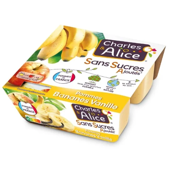 Compote pomme banane vanille sans sucres ajoutés