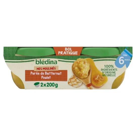 Plat bébé Purée butternut poulet - dès 6 mois
