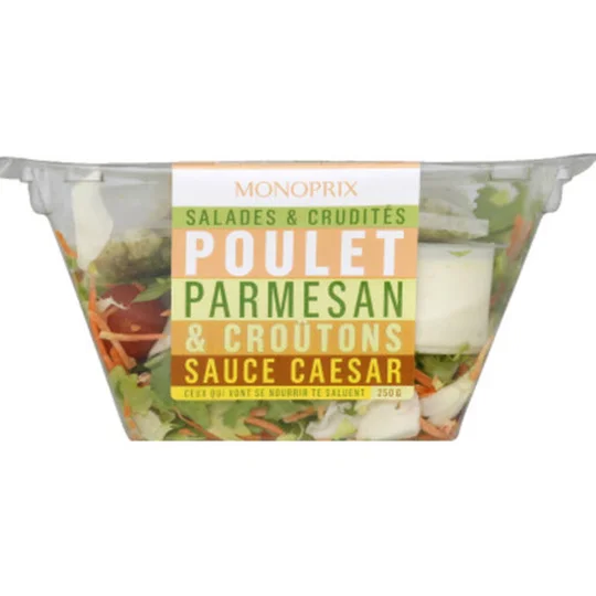Salades & crudités poulet parmesan & croûtons sauce Caesar