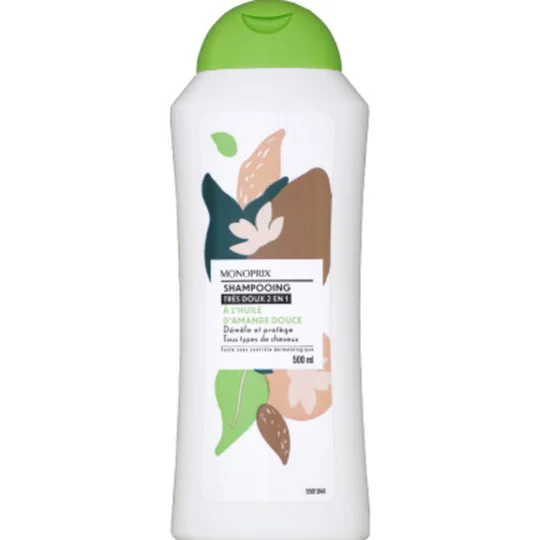 Shampooing doux 2 en 1 à l'amande douce usage fréquent