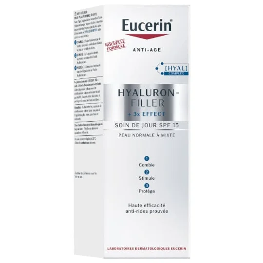 Crème de Soin Hyaluron-Filler + 3x Effect Soin de Jour SPF15 Peau Normale à Mixte