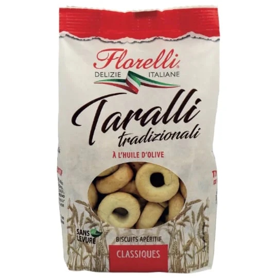 Biscuits apéritifs taralli salés Italien aux olives vertes