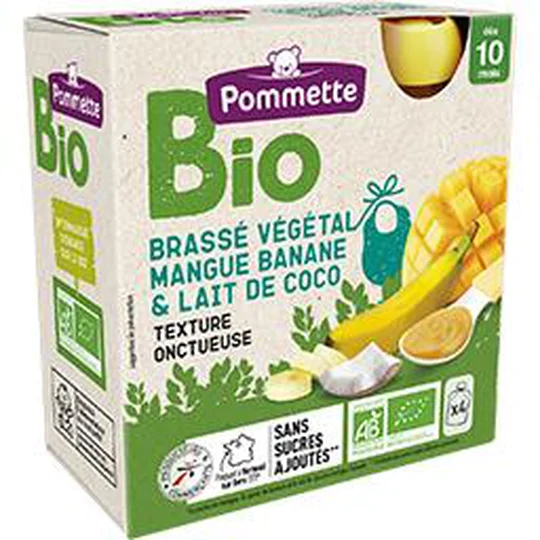Brassé végétal mangue banane lait de coco BIO, dès 10 mois