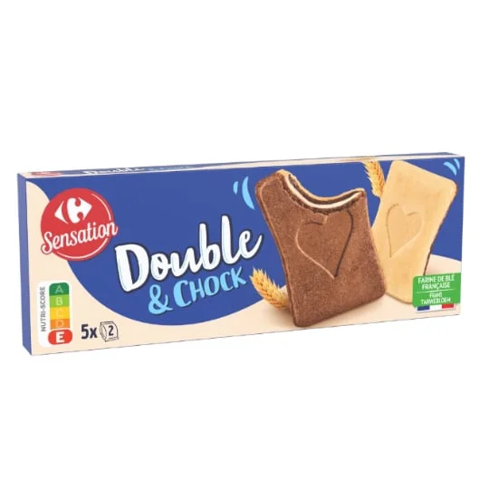 Biscuits gaufrettes lait chocolat Double & Chock