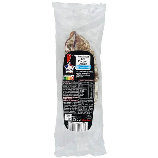 Saucisson sec pur porc allégé
