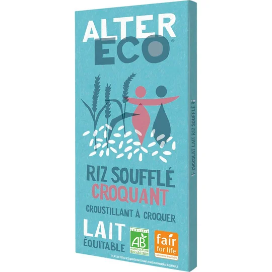 Chocolat au lait Bio - Riz soufflé
