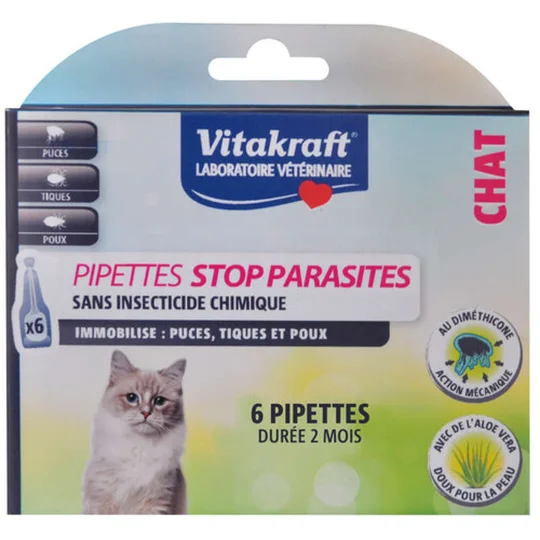 Pipettes Stop Parasites Chat P/6