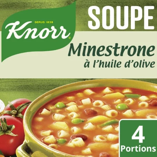 Soupe déshydratée Minestrone à l'huile d'olive