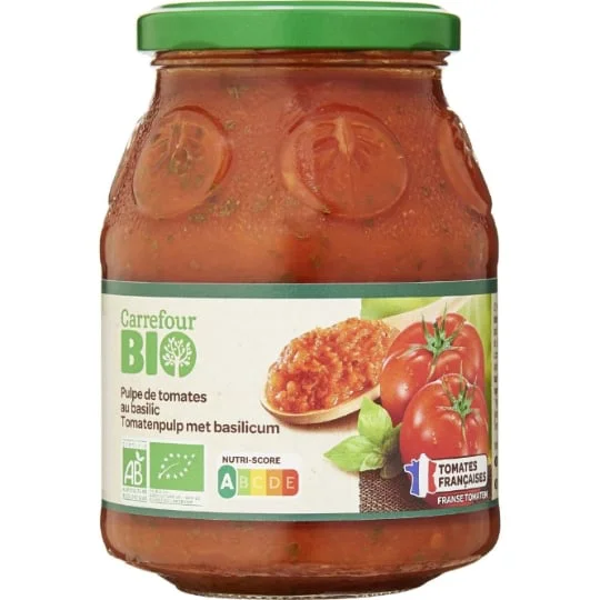 Pulpe de tomates bio au basilic