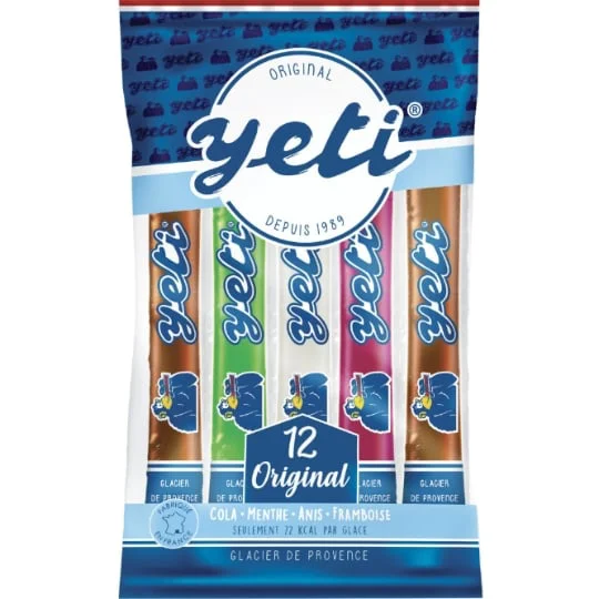 Glaces à l'eau sucettes 4 parfums