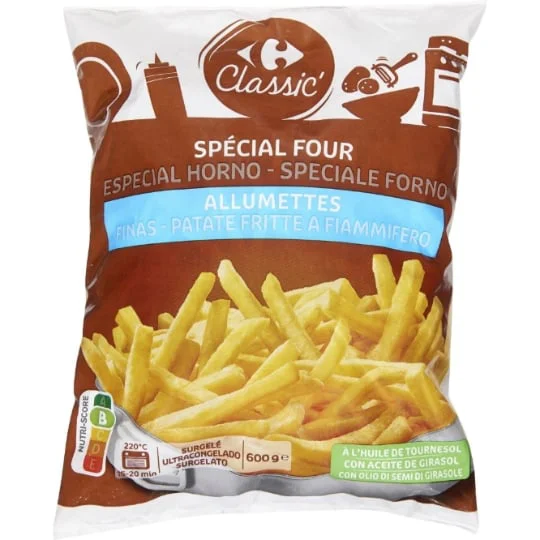 Frites allumettes spécial four