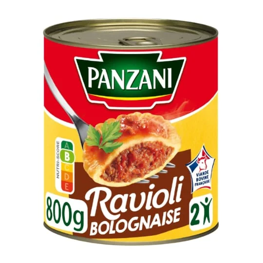 Plat cuisiné ravioli bolognaise