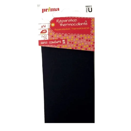 Tissu thermocollant noir 7x12 cm