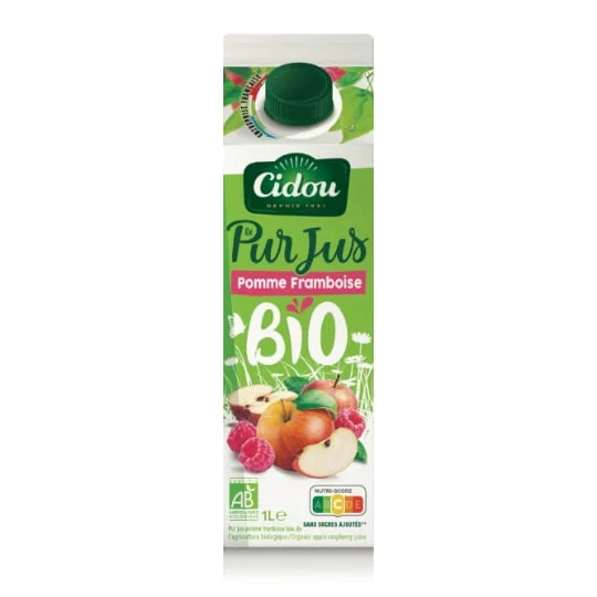 Jus de fruits bio pomme framboise