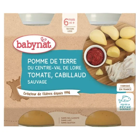 Repas bébé 6 mois Cabillaud Légumes
