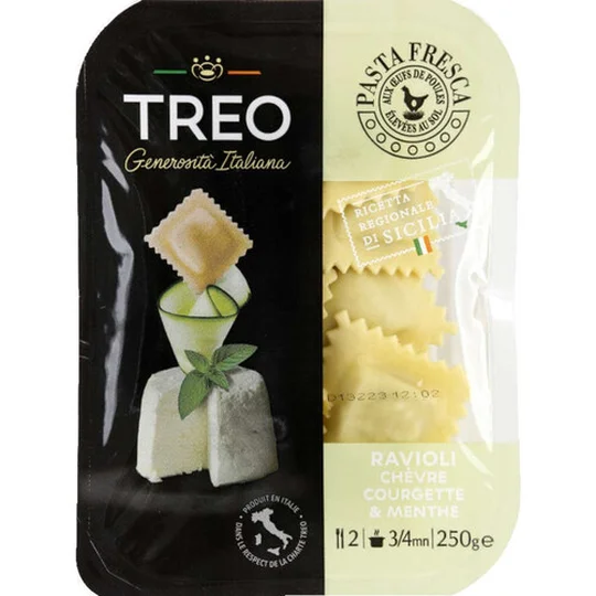 Ravioli chèvre, courgette et menthe