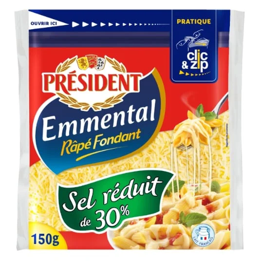 Emmental rapé, sel réduit
