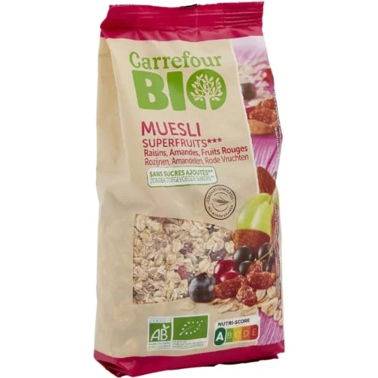 Céréales bio muesli fruits rouges