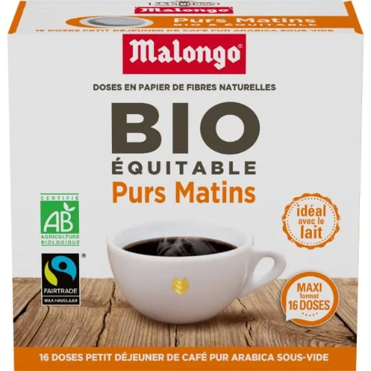 Café dosettes Compatibles pur matin arabica bio