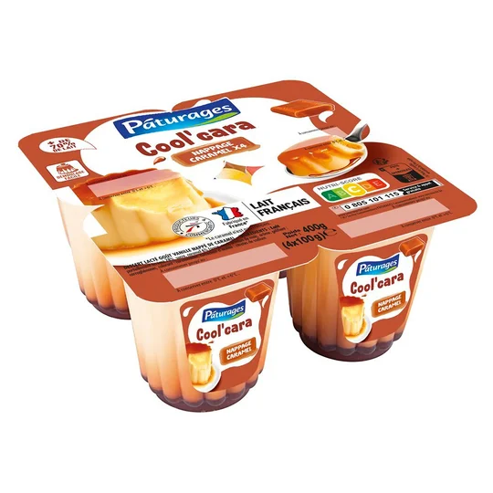 Dessert lacté nappage caramel