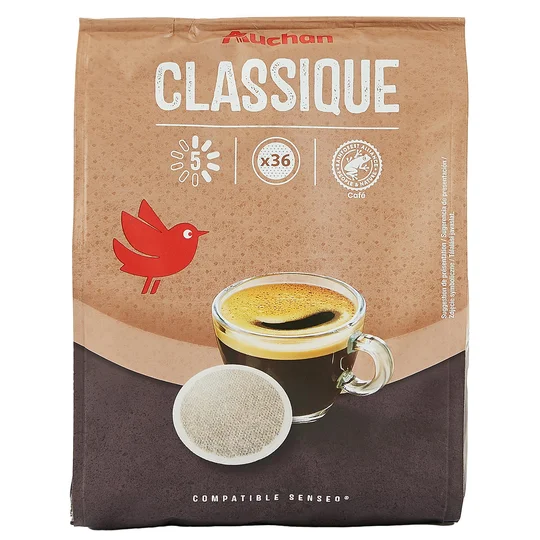 Café classique en dosette intensité 5 compatible Senseo x36