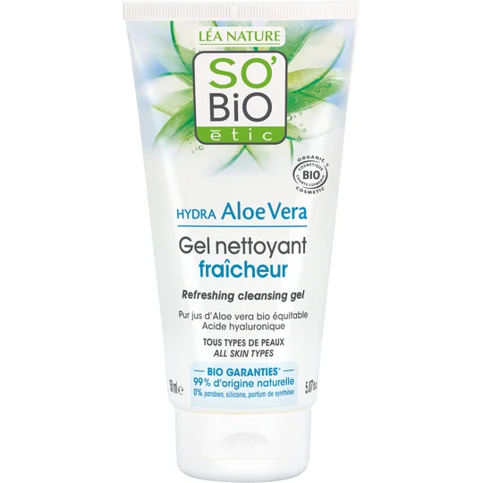 Gel nettoyant fraîcheur pur jus d'aloe vera bio