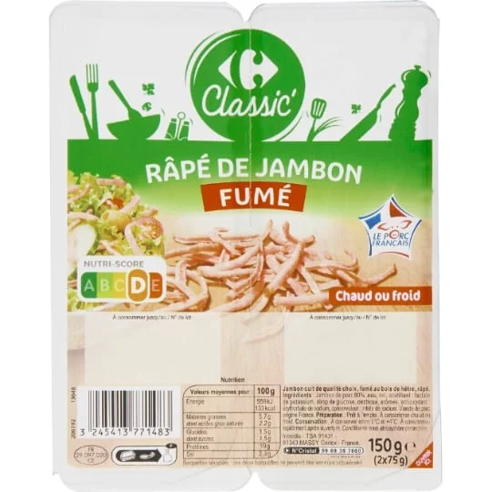 Râpé de jambon fumé