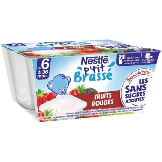 Dessert pour bébé dès 6 mois, brassé fruits rouges