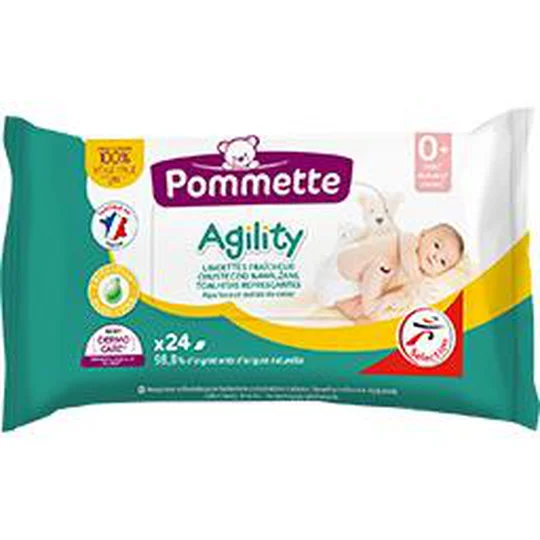 Lingettes fraîcheur Agility, 0+ mois