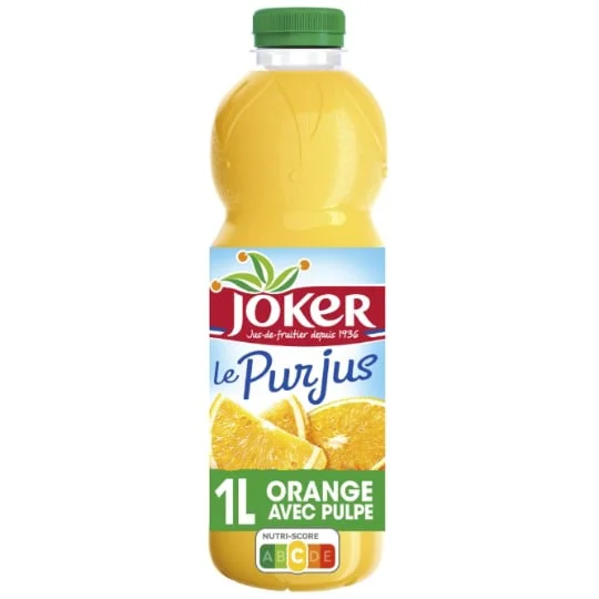 Jus d'orange avec pulpe sans sucres ajoutés