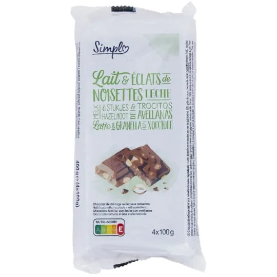 Chocolat lait & éclats de noisettes
