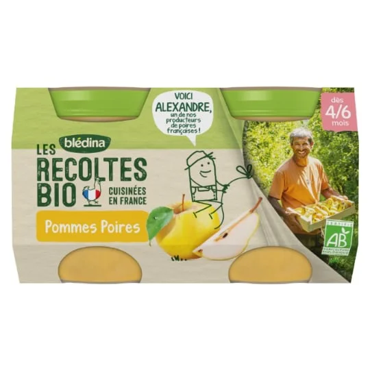 Compote bébé bio Pomme poire - dès 4-6 mois