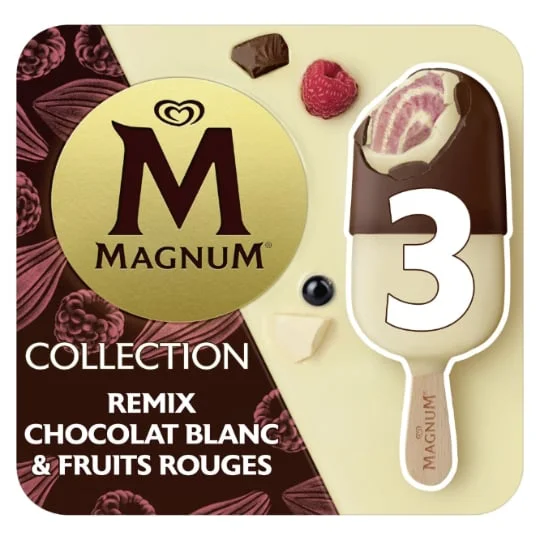 Glace en bâtonnet - Chocolat blanc - Framboise